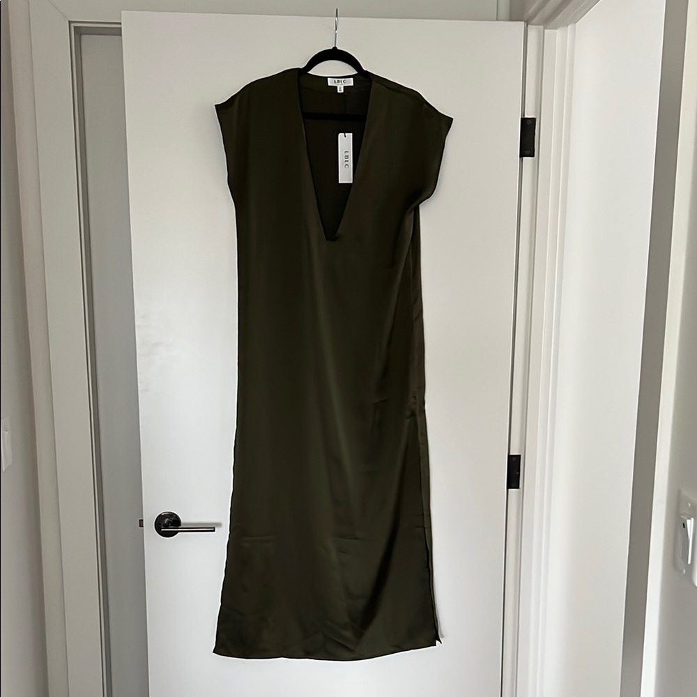 Elegant Olive Green Midi Dress